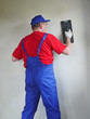 Plasterer at work