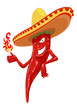 hot chili pepper with fire