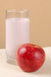 Photo: Glass of yogurt and an apple Glass of yogurt and an apple