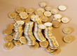 Group of gold coins business money