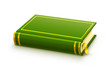 closed green book with blank cover