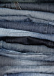 Stacked denim jeans