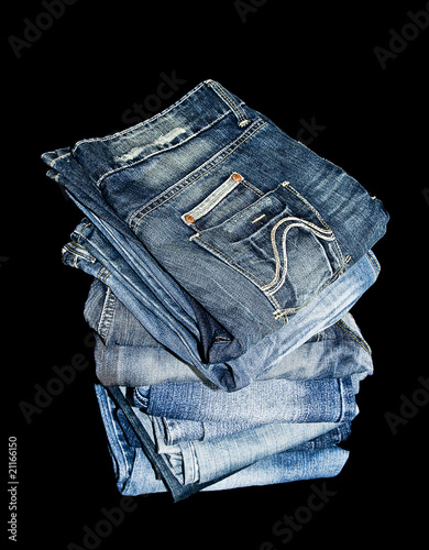 Photo: Pile of denim jeans Pile of denim jeans