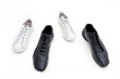 Feminine and male gym shoes