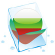 vector bulgaria button flag frozen in ice cube