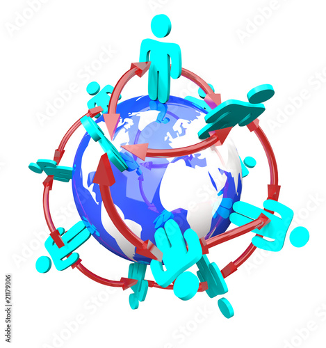Illustration: Global Network of Connected People Global Network of Connected People