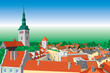 Vektor: Urban historic city view Urban historic city view