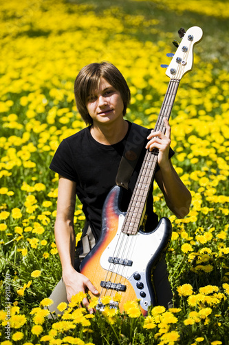 Photo: Bass guitar player Bass guitar player