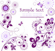 Greeting vintage violet card