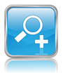 ZOOM IN square web button (vector magnify reader image)