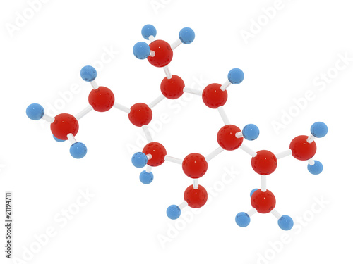 Illustration: 3D render of a glossy molecular structure. 3D render of a glossy molecular structure.