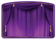 theater curtain purple tied with gold tassels