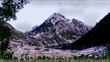 Video motion mountains landscape in Europe, cold day.