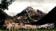 Video motion mountains landscape. Extreme colors.