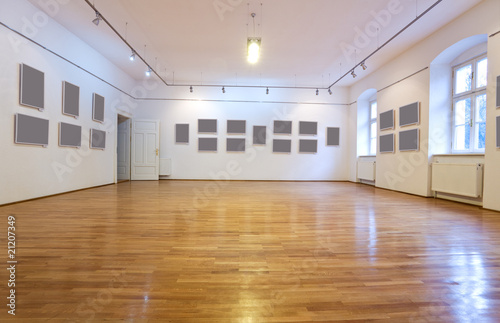 Photo: Empty art gallery with blank pictures Empty art gallery with blank pictures
