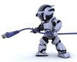 robot with RJ45 network cable