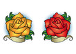 rose rosse gialle