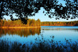 Picturesque autumn scenery on a lake in Finland..