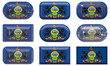 Illustration: nine glass buttons of the Flag of Pennsylvania nine glass buttons of the Flag of Pennsylvania