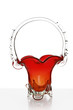 Red vase on a white background