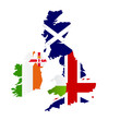 great britain map with flags and ireland vector great britain map with flags and ireland vector
