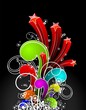 Abstract grunge elements on dark background. Abstract grunge elements on dark background.