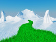 Ice and grass. Spring concept.