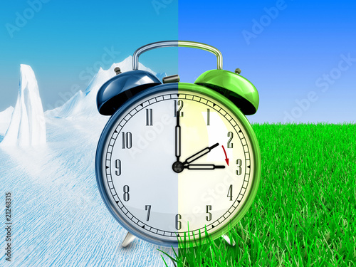 Illustration: Daylight saving time concept Daylight saving time concept