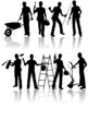 Construction workers vector silhouettes Construction workers vector silhouettes