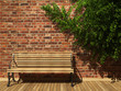 illuminated brick wall and bench illuminated brick wall and bench