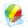vector of congo button flag frozen in ice cube vector of congo button flag frozen in ice cube