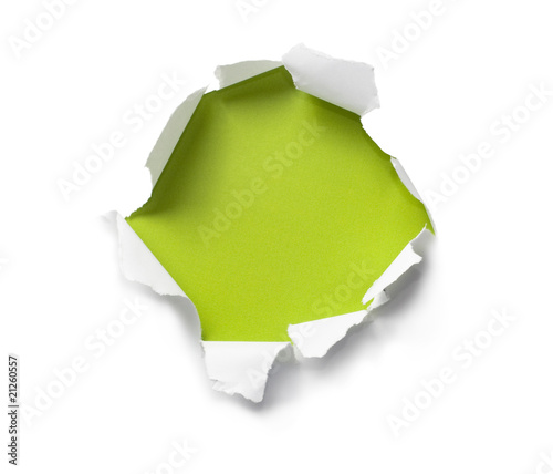 Photo: Breakthrough paper hole Breakthrough paper hole