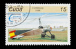 stamp printed in Cuba featuring an early Autogiro design