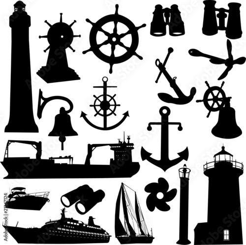 Vector: nautical elements great set nautical elements great set