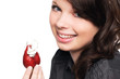 Girl eating a strawberry