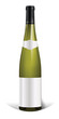 bouteille de vin d'alsace blanc avec étiquette