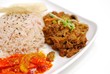 Malay vegetarian rendang chicken or mutton rice