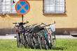urban rentable bike in parking