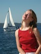 Girl with yacht