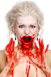 Bloody crying woman