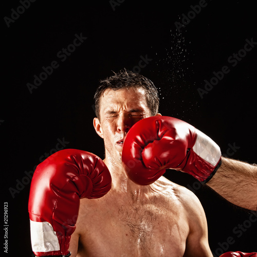 Photo: boxer being hit boxer being hit