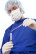 Doctor in laboratory with test tube