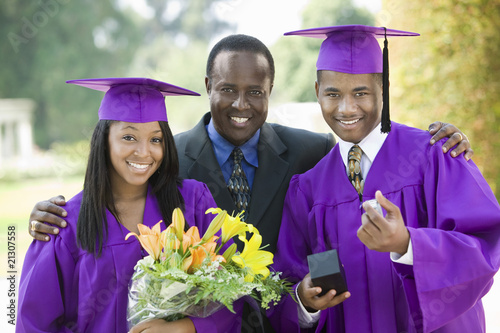Photo: Father with Graduates Father with Graduates
