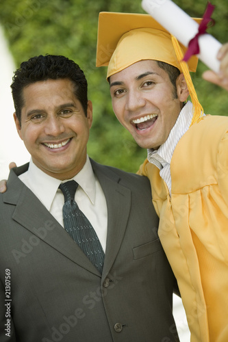 Photo: Father Proud of Graduating Son Father Proud of Graduating Son
