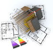Energy saving construction aerial view