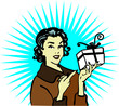 Retro woman gift icon card poster advertise