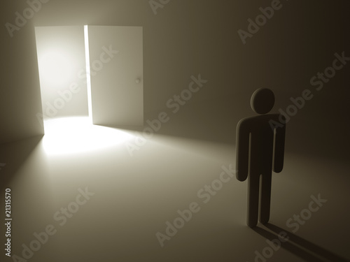 Illustration: The Secret Door To Success. Leaving the dark room. The Secret Door To Success. Leaving the dark room.