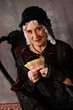 the Grandmother playing cards