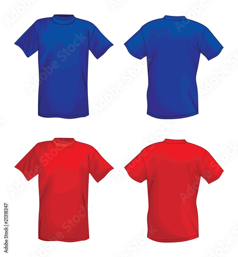 t shirt template vector. Blue and red vector T-shirt