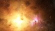 Flying in space ahead nebula
